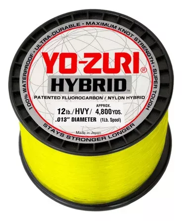 Yo-Zuri Hybrid Fluorocarbon – High Vis Yellow – 1Lb Spool – 12lb Test